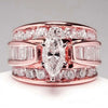 Wholesale Ring Metal Geometric Electroplating Inlaid Zircon Women's Engagement Jewelry