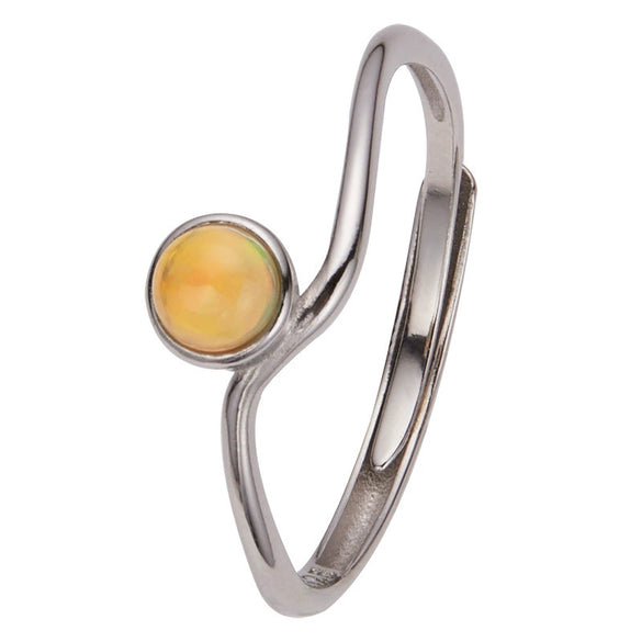 Wholesale Ring Natural Aquamarine S925 Sterling Silver Wave Shape Set With Gemstones Women's Minimalist Streamline