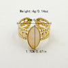 Wholesale Ring Natural Stone Three Layer Open Stainless Steel French Retro Geometric Electroplated