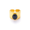 Wholesale Ring Natural Stone Titanium Steel Geometric Style Electroplating Unisex