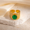 Wholesale Ring Natural Stone Titanium Steel Geometric Style Electroplating Unisex