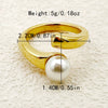 Wholesale Ring Pearl Doubleheaded Stainless Steel Goldplated French Classical Art Style