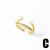 Wholesale Ring Pearl Flower Double Layer Copper 18K Gold Plated Geometric Minimalist Style