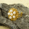 Wholesale Ring Retro Asymmetrical Line Pearl Style Stainless Steel 18K Gold Plated