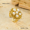 Wholesale Ring Retro Asymmetrical Line Pearl Style Stainless Steel 18K Gold Plated