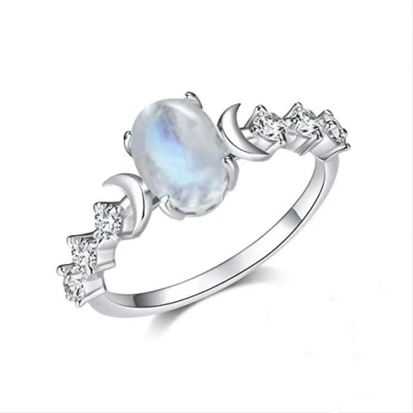 Wholesale Ring Retro Oval Copper Geometric Style Inlaid Zircon For Women
