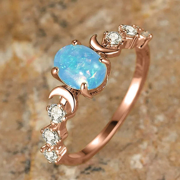 Wholesale Ring Retro Oval Copper Geometric Style Inlaid Zircon For Women