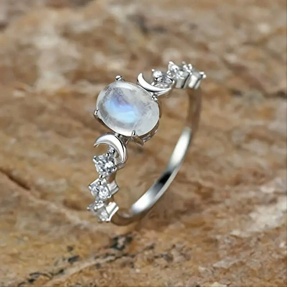Wholesale Ring Retro Oval Copper Geometric Style Inlaid Zircon For Women