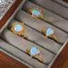 Wholesale Ring Rhinestone Stainless Steel Geometric 18K Gold Plated Simple Style Female