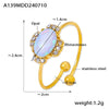 Wholesale Ring Rhinestone Stainless Steel Geometric 18K Gold Plated Simple Style Female