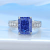 Wholesale Ring S925 Silver Geometric Light Luxury Style Set With Diamonds Ice Flower Cut