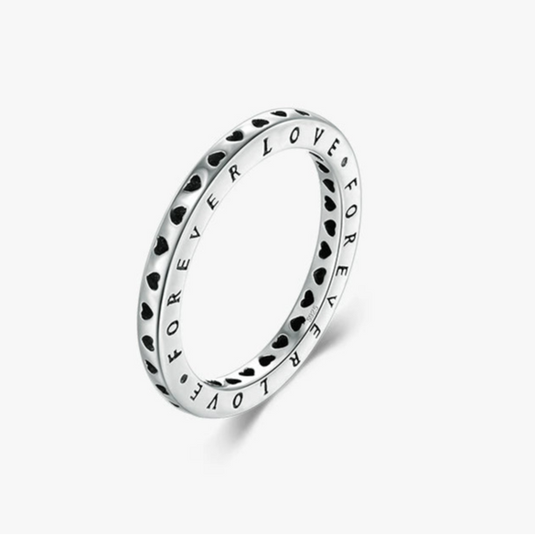 Wholesale Ring S925 Silver Hollow Heart Retro Distressed Design For Women