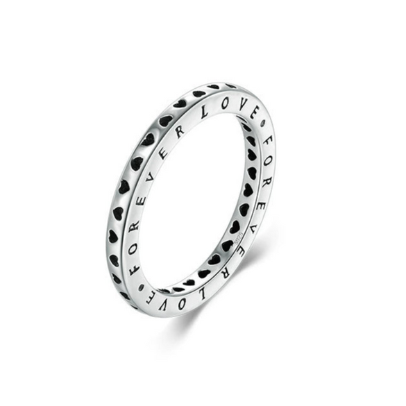 Wholesale Ring S925 Silver Hollow Heart Retro Distressed Design For Women