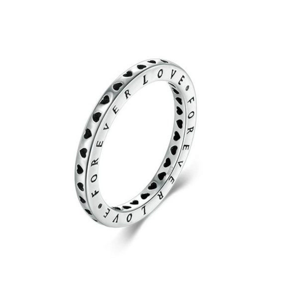 Wholesale Ring S925 Silver Hollow Heart Retro Distressed Design For Women