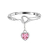 Wholesale Ring S925 Sterling Silver Colorful Zircon Heart Shape Flower Design Electroplated
