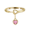 Wholesale Ring S925 Sterling Silver Colorful Zircon Heart Shape Flower Design Electroplated