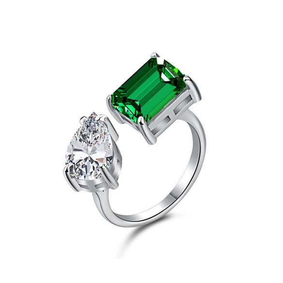 Wholesale Ring S925 Sterling Silver Geometric British Retro Light Luxury Electroplated