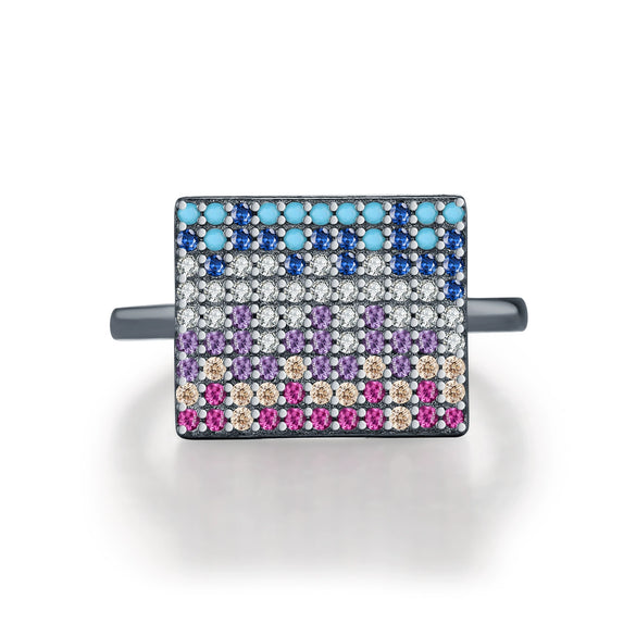 Wholesale Ring S925 Sterling Silver Geometric Chic Style Electroplating For Women