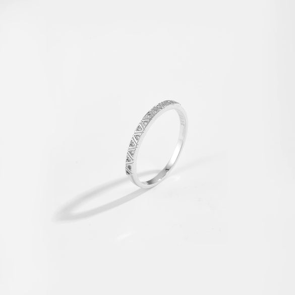 Wholesale Ring S925 Sterling Silver Geometric Design Zircon Electroplated Platinum 18K Gold