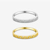 Wholesale Ring S925 Sterling Silver Geometric Design Zircon Electroplated Platinum 18K Gold
