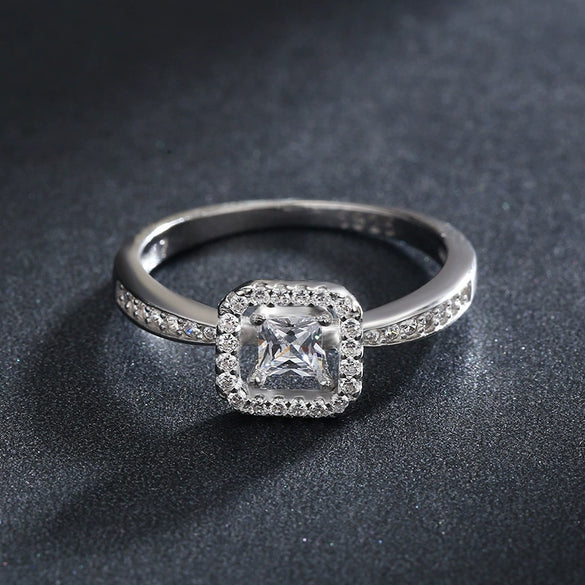 Wholesale Ring S925 Sterling Silver Geometric Diamond Light Luxury For Women