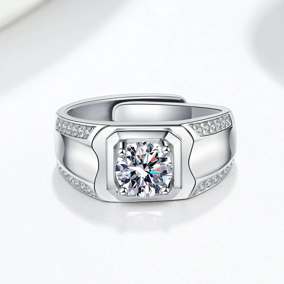 Wholesale Ring S925 Sterling Silver Geometric Electroplating Men's