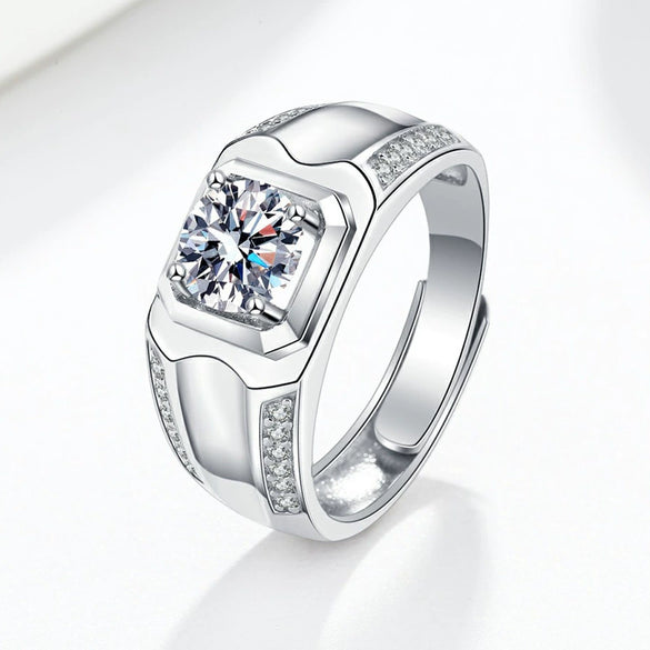 Wholesale Ring S925 Sterling Silver Geometric Electroplating Men's
