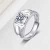 Wholesale Ring S925 Sterling Silver Geometric Electroplating Men's