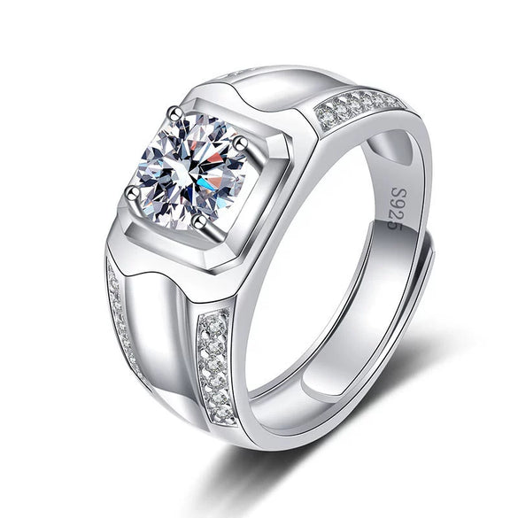 Wholesale Ring S925 Sterling Silver Geometric Electroplating Men's