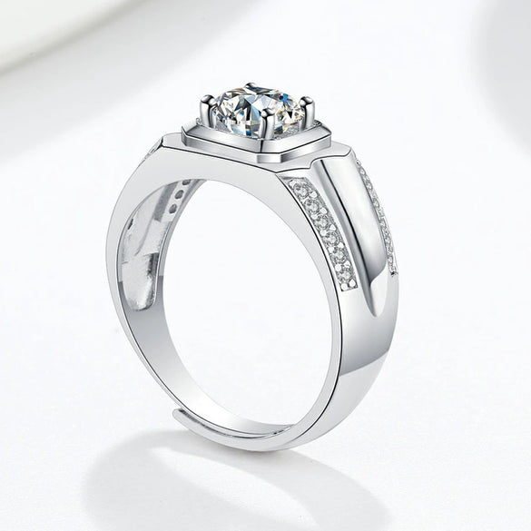Wholesale Ring S925 Sterling Silver Geometric Electroplating Men's