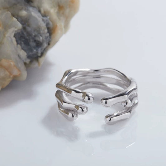 Wholesale Ring S925 Sterling Silver Geometric Electroplating Style