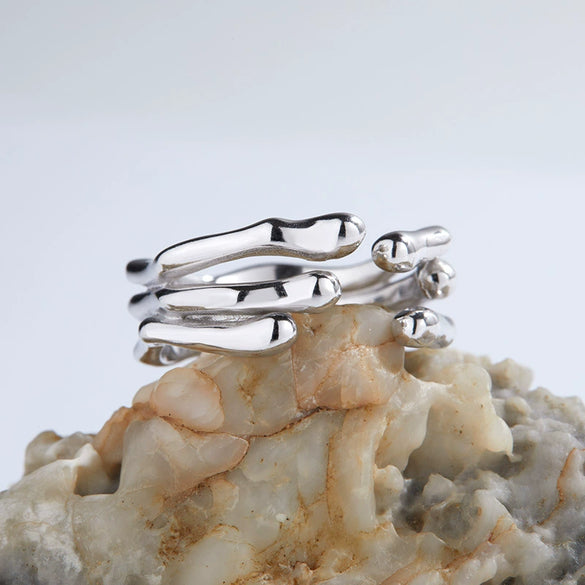 Wholesale Ring S925 Sterling Silver Geometric Electroplating Style