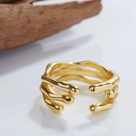 Wholesale Ring S925 Sterling Silver Geometric Electroplating Style