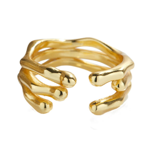 Wholesale Ring S925 Sterling Silver Geometric Electroplating Style