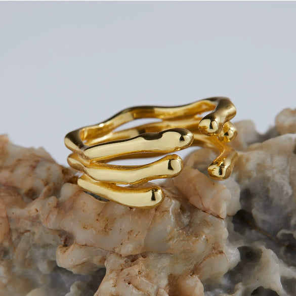 Wholesale Ring S925 Sterling Silver Geometric Electroplating Style