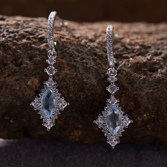 Wholesale Ring S925 Sterling Silver Geometric Natural Color Diamond Set With Gems Light Luxury Jewelry