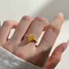 Wholesale Ring S925 Sterling Silver Geometric Pear Shaped Zircon Inlaid Electroplated For Women
