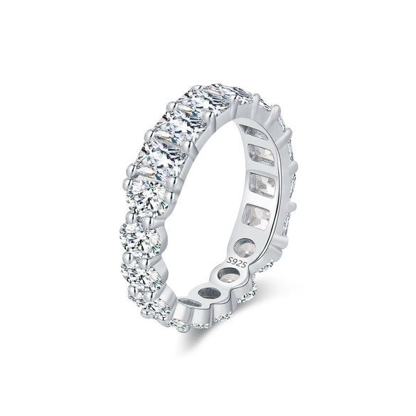 Wholesale Ring S925 Sterling Silver Geometric Style Set With Diamonds For Girls