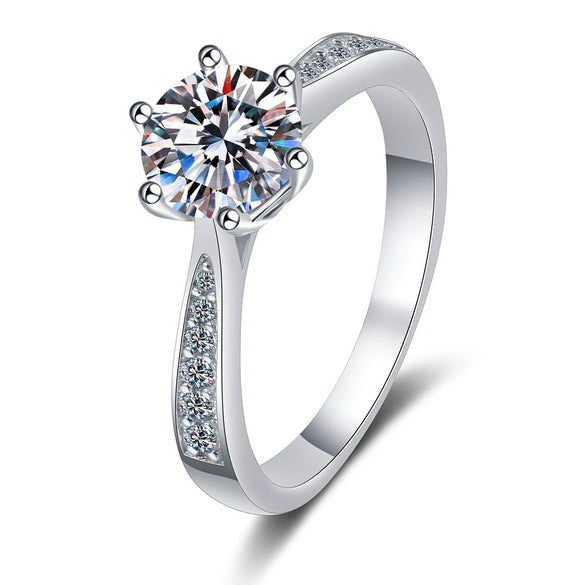 Wholesale Ring S925 Sterling Silver Geometric The Crown Micro Inlay Moissanite For Women