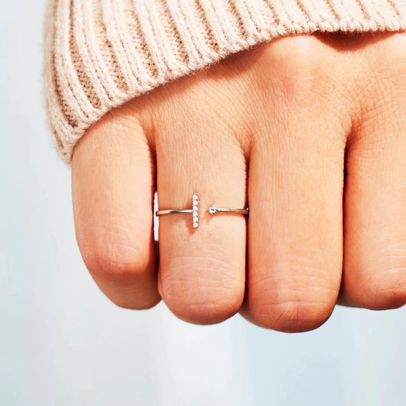 Wholesale Ring S925 Sterling Silver Geometric Tshaped Electroplated For Women