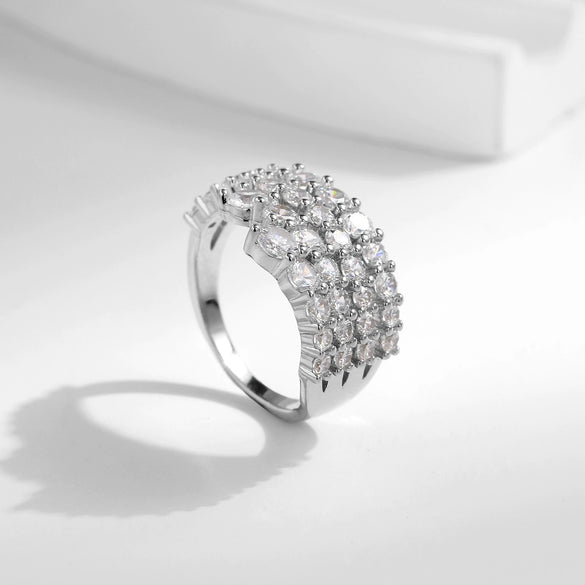 Wholesale Ring S925 Sterling Silver Geometric Wave Style