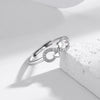 Wholesale Ring S925 Sterling Silver Heart Shaped Infinite Love Fashionable Electroplated