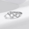 Wholesale Ring S925 Sterling Silver Heart Shaped Infinite Love Fashionable Electroplated