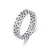 Wholesale Ring S925 Sterling Silver Hollow Heart Electroplated Light Luxury Style
