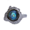 Wholesale Ring S925 Sterling Silver Inlaid Abalone And White Fritillaria Geometric Style