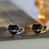 Wholesale Ring S925 Sterling Silver Inlaid Natural Black Agate Heart Shaped Original Design