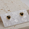 Wholesale Ring S925 Sterling Silver Inlaid Natural Black Agate Heart Shaped Original Design
