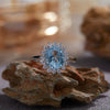 Wholesale Ring S925 Sterling Silver 18K Gold Crystal Geometric Light Luxury Style With Gems