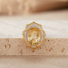 Wholesale Ring S925 Sterling Silver Natural Colored Gemstone Amethyst Citrine Flower Shaped Light Luxury Style