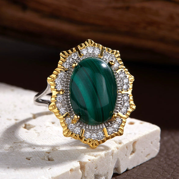 Wholesale Ring S925 Sterling Silver Natural Colored Gemstone Amethyst Citrine Flower Shaped Light Luxury Style